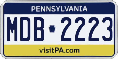PA license plate MDB2223