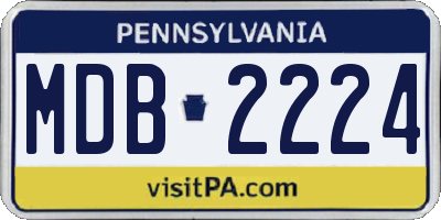 PA license plate MDB2224