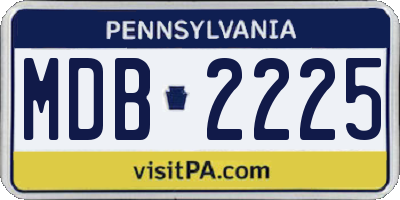 PA license plate MDB2225
