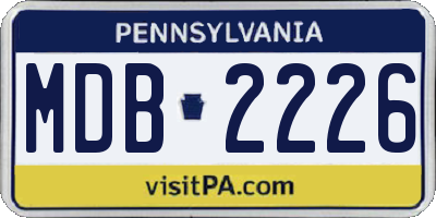 PA license plate MDB2226