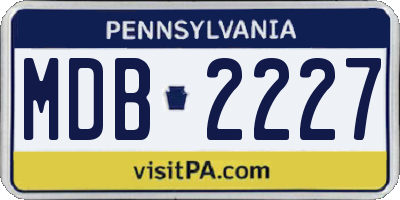 PA license plate MDB2227
