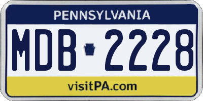 PA license plate MDB2228