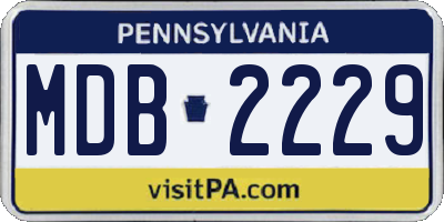PA license plate MDB2229