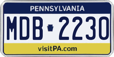 PA license plate MDB2230