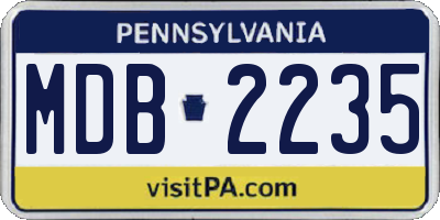 PA license plate MDB2235