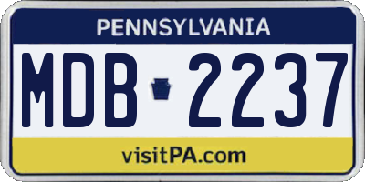 PA license plate MDB2237