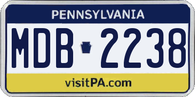 PA license plate MDB2238