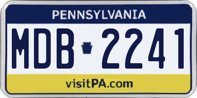PA license plate MDB2241