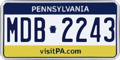 PA license plate MDB2243