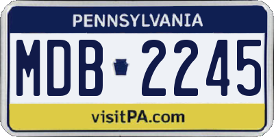 PA license plate MDB2245