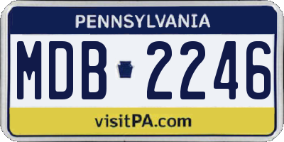 PA license plate MDB2246