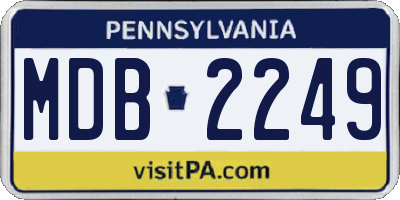PA license plate MDB2249