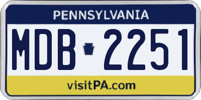 PA license plate MDB2251