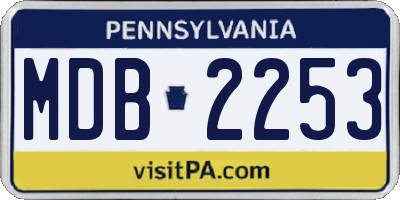 PA license plate MDB2253