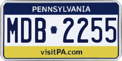 PA license plate MDB2255