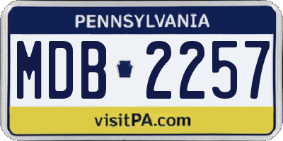 PA license plate MDB2257
