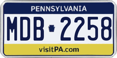 PA license plate MDB2258
