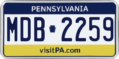 PA license plate MDB2259