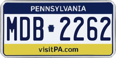 PA license plate MDB2262