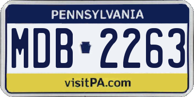 PA license plate MDB2263
