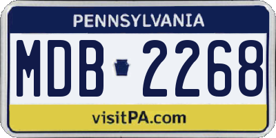 PA license plate MDB2268