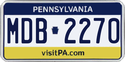 PA license plate MDB2270