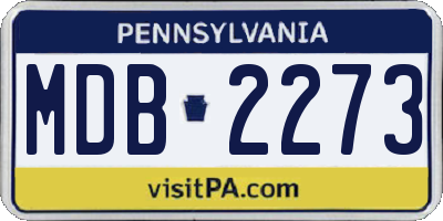 PA license plate MDB2273