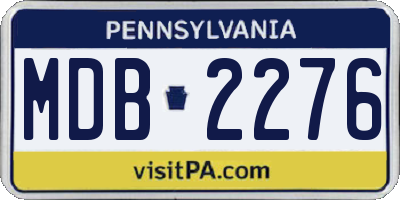 PA license plate MDB2276
