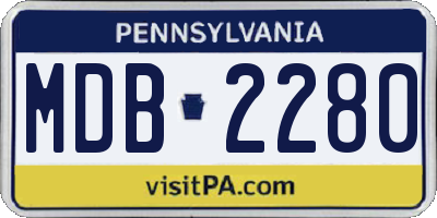 PA license plate MDB2280