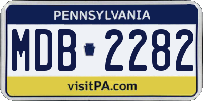 PA license plate MDB2282