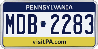 PA license plate MDB2283