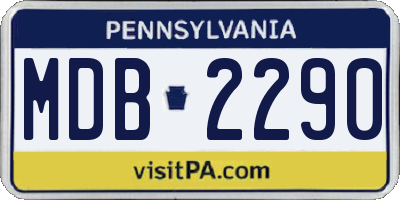 PA license plate MDB2290