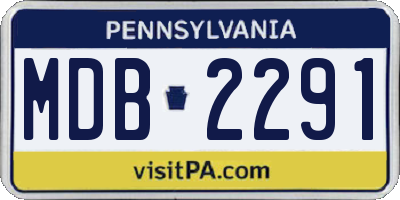 PA license plate MDB2291