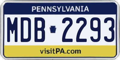 PA license plate MDB2293