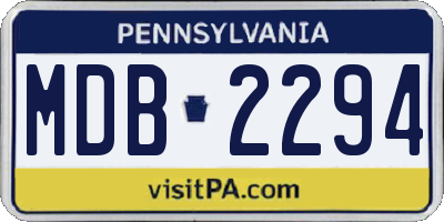PA license plate MDB2294