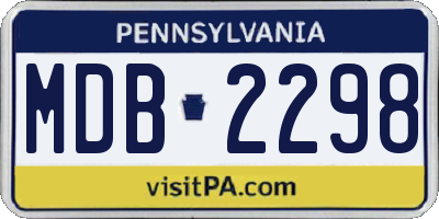 PA license plate MDB2298