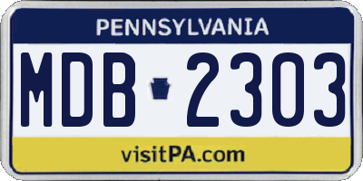 PA license plate MDB2303
