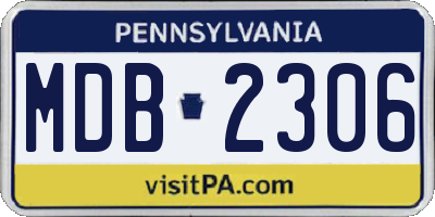 PA license plate MDB2306