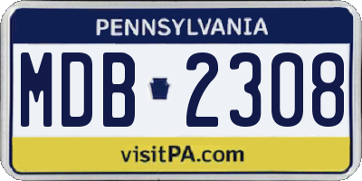 PA license plate MDB2308