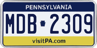 PA license plate MDB2309