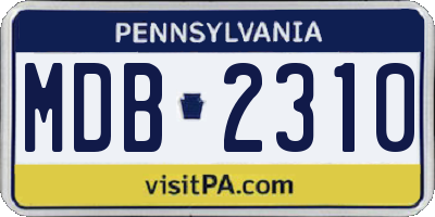 PA license plate MDB2310