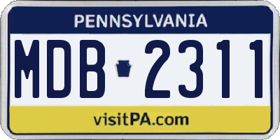 PA license plate MDB2311