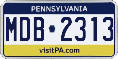 PA license plate MDB2313
