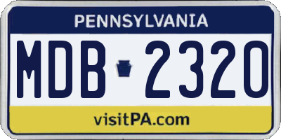 PA license plate MDB2320