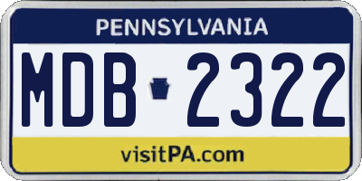 PA license plate MDB2322