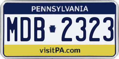 PA license plate MDB2323