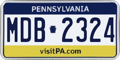 PA license plate MDB2324