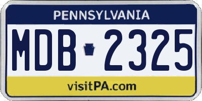 PA license plate MDB2325
