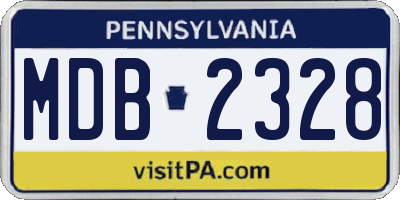 PA license plate MDB2328