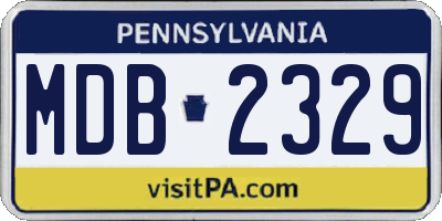 PA license plate MDB2329